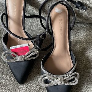 BCBGeneration Black Heels with Silver Accents
